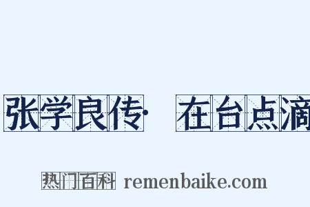 张学良传·在台点滴是什么意思的图片